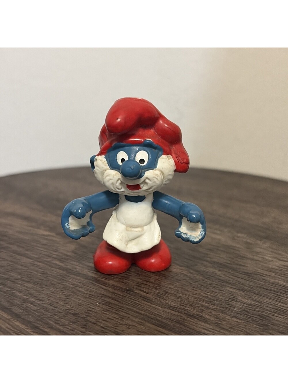 Smurfs 20180 Pizza Papa Smurf Missing Pizza Vtg PVC Toy Figurine 80s Peyo